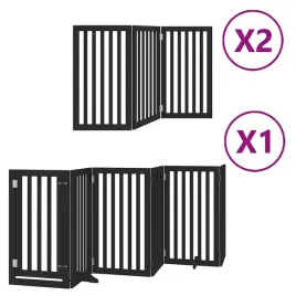 skladana-bramka-dla-psa-z-drzwiami-12-paneli-czarna-600-cm