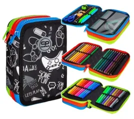 coolpack-piornik-3-komory-z-wyposazeniem-kredki-olowki-mazaki-dla-gracza