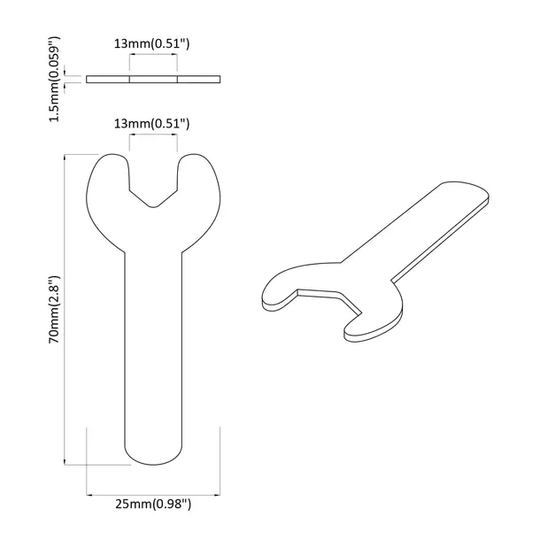 spanner-2-pcs-srebrny-13-mm-zelazo-rodzaj-klucza-oczkowy-stan-nowy