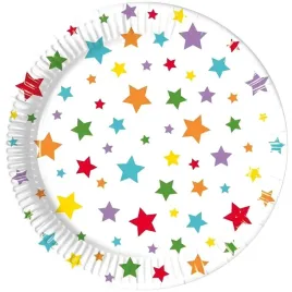 talerzyki-papierowe-kolorowe-gwiazdki-bialy-procos-20-cm-8-szt