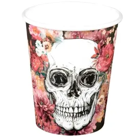 kubeczki-papierowe-halloween-czaszka-i-kwiaty-boland-250-ml-10-szt