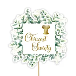 topper-chrzest-swiety-kwadratowy-eukaliptus-20-cm
