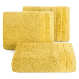 recznik-frotte-z-welwetowa-bordiura-damla-30x50-musztardowy