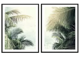 obraz-plakaty-w-ramie-53x73cm-dyptyk-komplet-2-obrazow-liscie-palmy-p2065