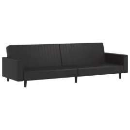2-osobowa-sofa-czarna-sztuczna-skora