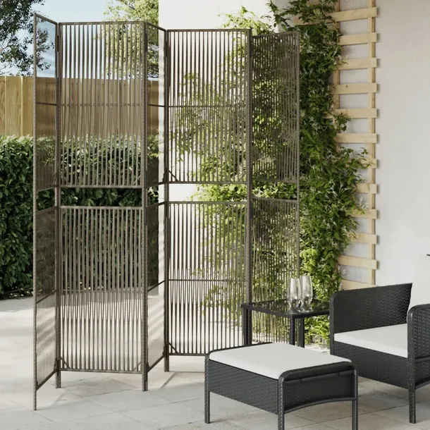 parawan-6-panelowy-szary-polirattan-stan-nowy