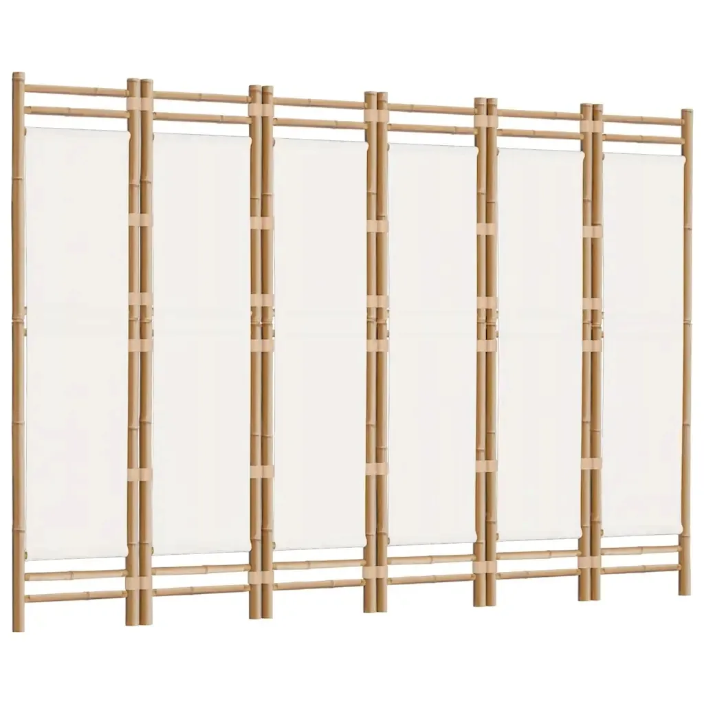 skladany-parawan-6-panelowy-240-cm-bambus-i-plotno-stan-nowy