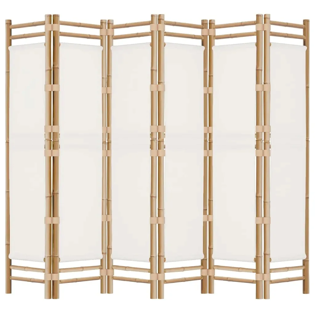 skladany-parawan-6-panelowy-240-cm-bambus-i-plotno-stan-nowy
