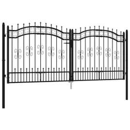 brama-z-grotami-czarna-305x173-cm-malowana-proszkowo-stal
