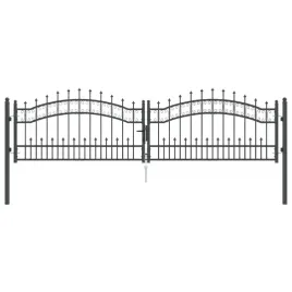 bramka-ogrodzeniowa-z-ostrym-szczytem-szary-305-x-75-cm-stal