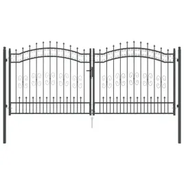 bramka-ogrodzeniowa-z-ostrym-szczytem-szary-305-x-125-cm-stal