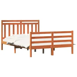 ramka-lozka-z-zaglowkiem-2-pcs-woskowy-braz-150-x-200-cm