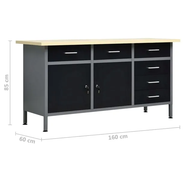 stol-roboczy-z-4-panelami-sciennymi-i-2-szafkami-stan-nowy-glebokosc-produktu-60-cm