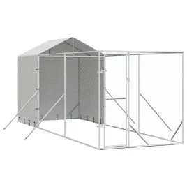 kojec-dla-psa-z-dachem-srebrny-2x6x25-m-stal-galwanizowana