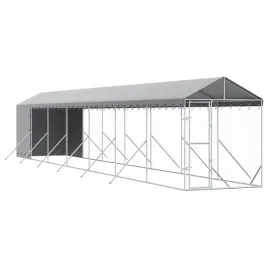 kojec-dla-psa-z-dachem-srebrny-2x14x25m-stal-galwanizowana