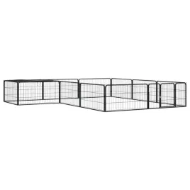 kojec-dla-psa-12-panele-czarny-100x50-cm-stal