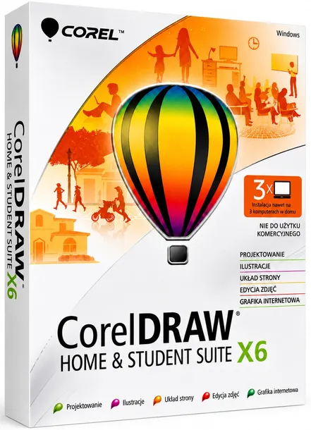 COREL X6 HOME & STUDENT SUITE CorelDRAW WIN BOX ✔️ Licencja Dożywotnia