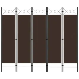 parawan-5-panelowy-brazowy-200-x-180-cm