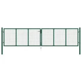 brama-ogrodzeniowa-z-siatki-stalowa-400-x-75-cm-zielona