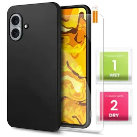 etui-do-apple-iphone-16-gumowe-czarne-matowe-silikon-pokrowiec-szklo-9h