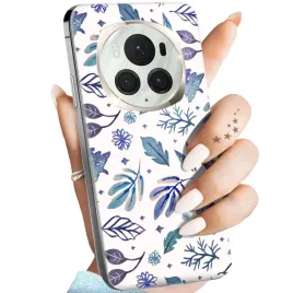 etui-do-honor-magic-6-pro-wzory-zima-snieg-sniezynki-winter-obudowa-case