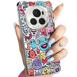 etui-do-honor-magic-6-pro-wzory-doodle-zwierzeta-potwory-rysunki-obudowa