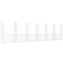 ogrodzenie-gabionowe-z-7-slupkami-zelazo-740x20x200-cm
