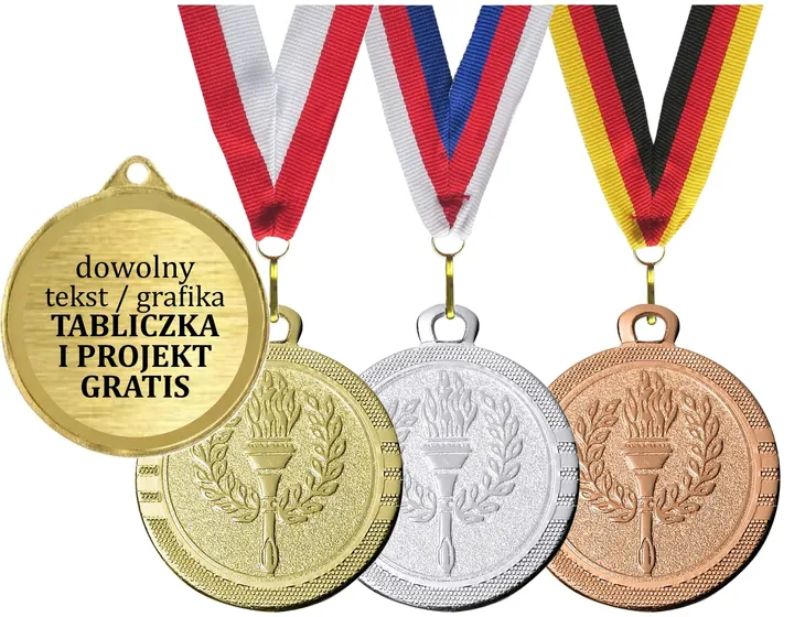Medal z grawerem 3,2cm Szarfa Wklejka Personalizowany PROJEKT GRATIS