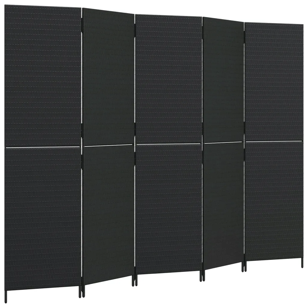 parawan-5-panelowy-czarny-polirattan