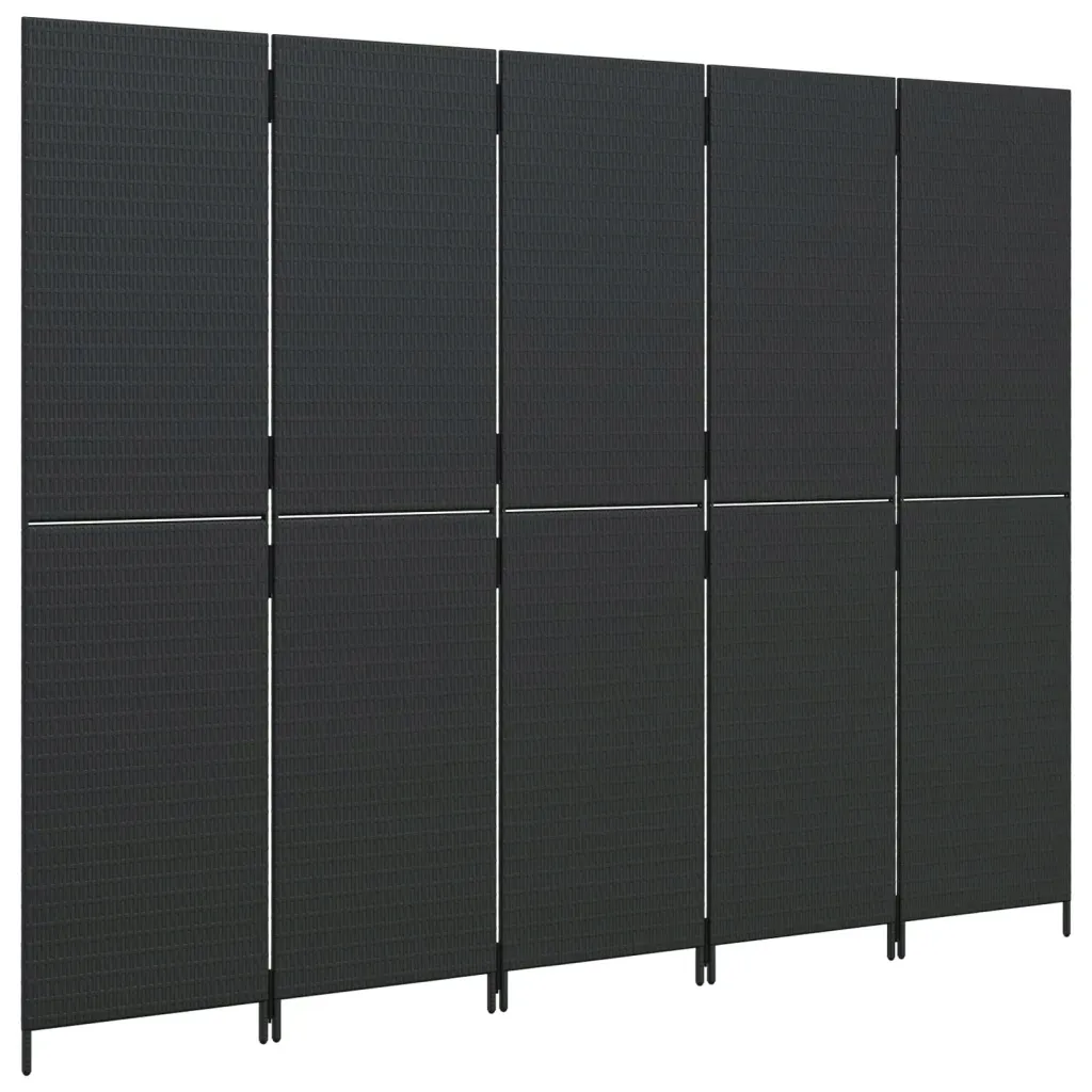 parawan-5-panelowy-czarny-polirattan