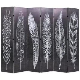 skladany-parawan-228x170-cm-motyw-pior-czarno-bialy