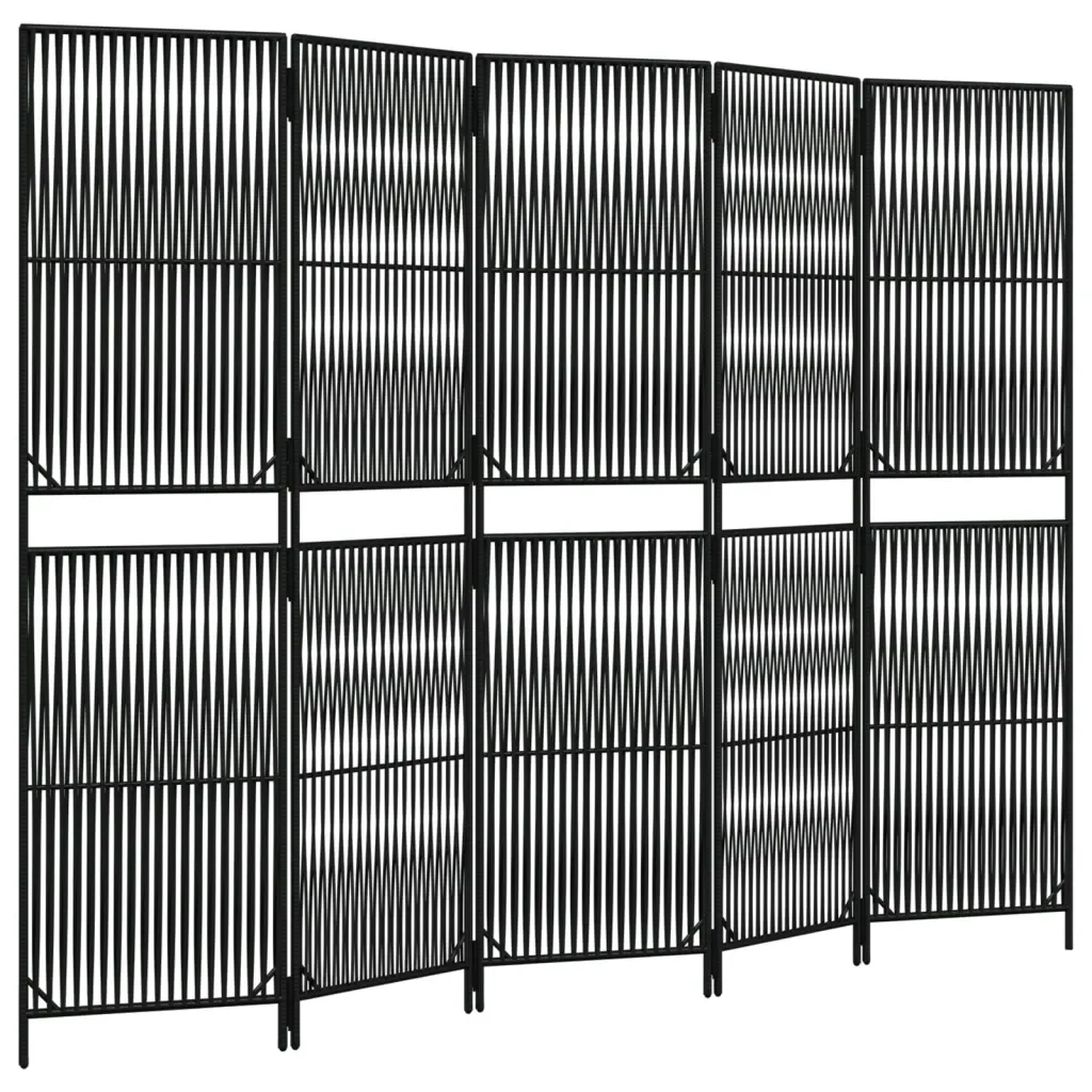 parawan-5-panelowy-czarny-polirattan