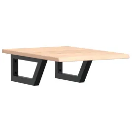 polka-scienna-pod-umywalke-stal-i-lite-drewno-debowe