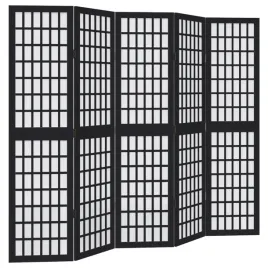 parawan-pokojowy-5-panelowy-czarny-lite-drewno