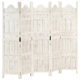 parawan-5-panelowy-rzezbiony-bialy-200x165-cm-drewno-mango