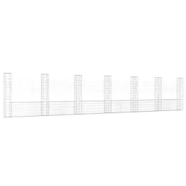 ogrodzenie-gabionowe-z-7-slupkami-zelazo-740x20x150-cm