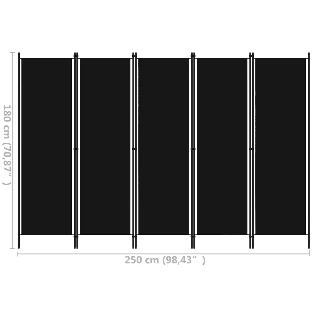 parawan-5-panelowy-czarny-250-x-180-cm
