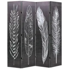 skladany-parawan-160x170-cm-motyw-pior-czarno-bialy