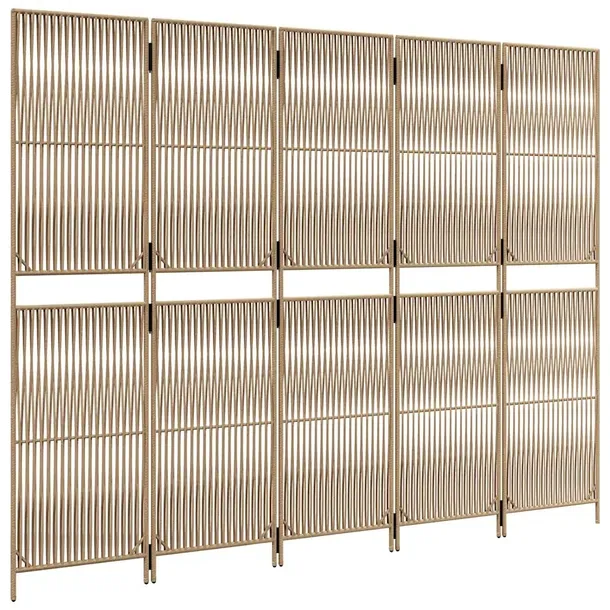parawan-5-panelowy-bezowy-polirattan-szerokosc-skrzydla-49-cm
