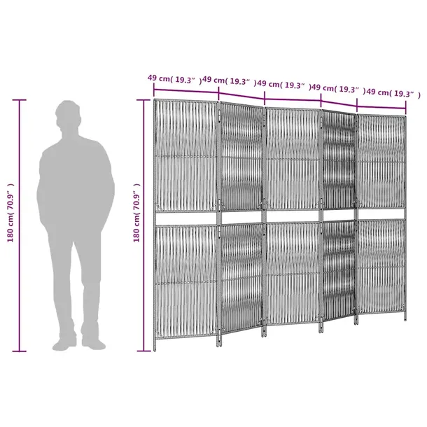 parawan-5-panelowy-bezowy-polirattan-producent-vidaxl