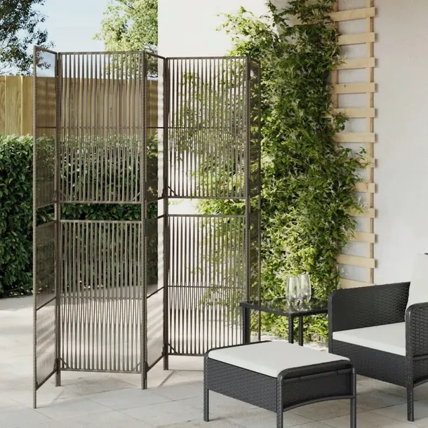parawan-5-panelowy-szary-polirattan-stan-nowy