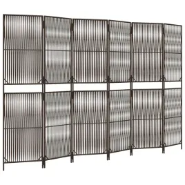 parawan-6-panelowy-brazowy-polirattan