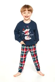pizama-cornette-ky-966-154-snowman-2-134-140-granatowy