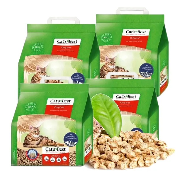 ŻWIREK DLA KOTA ZBRYLAJĄCY JRS CAT'S BEST ORIGINAL 20L DREWNIANY 4X5L 8,4KG