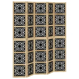 parawan-pokojowy-5-panelowy-brazowo-czarny-lita-paulownia