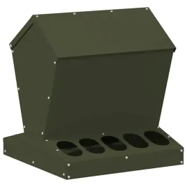 karmnik-dla-kur-stalowy-40x40x45-cm-zielony-oliwkowy-pojemnosc-5-kg