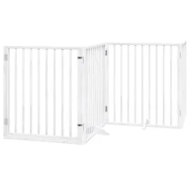 bramka-dla-psa-z-drzwiami-skladana-4-panele-biala-320-cm-drewno-topolowe