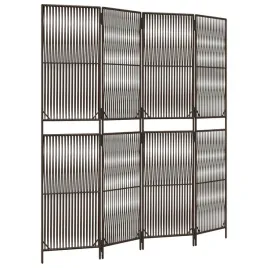 parawan-4-panelowy-brazowy-polirattan