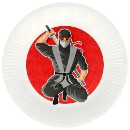 talerzyki-papierowe-ninja-bialy-czerwony-boland-23-cm-8-szt