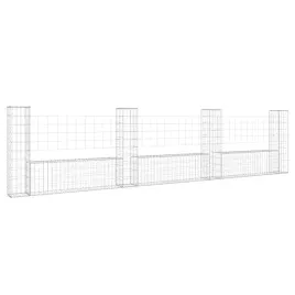ogrodzenie-gabionowe-z-4-slupkami-zelazo-380x20x100-cm